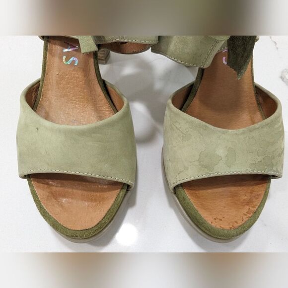 Anthropologie HISPANITAS sued leather side zip ankle peep toe shoes bootie sz 39 - Picture 5 of 11